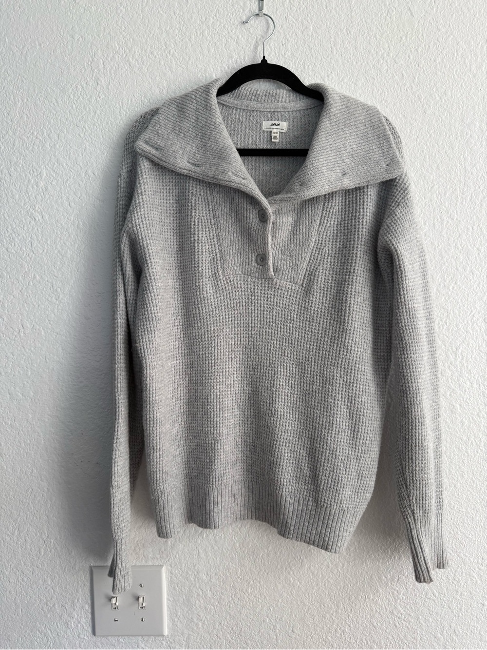 Aerie CozyUp Waffle Button Sweater Size XS- oversized - Picture 4 of 6